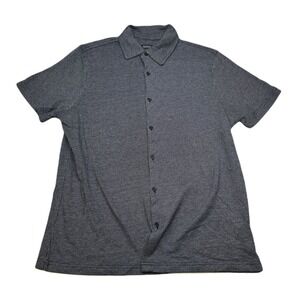 Buffalo David Bitton Button Up Shirt Mens Medium Grey Short Sleeve Texture Weave